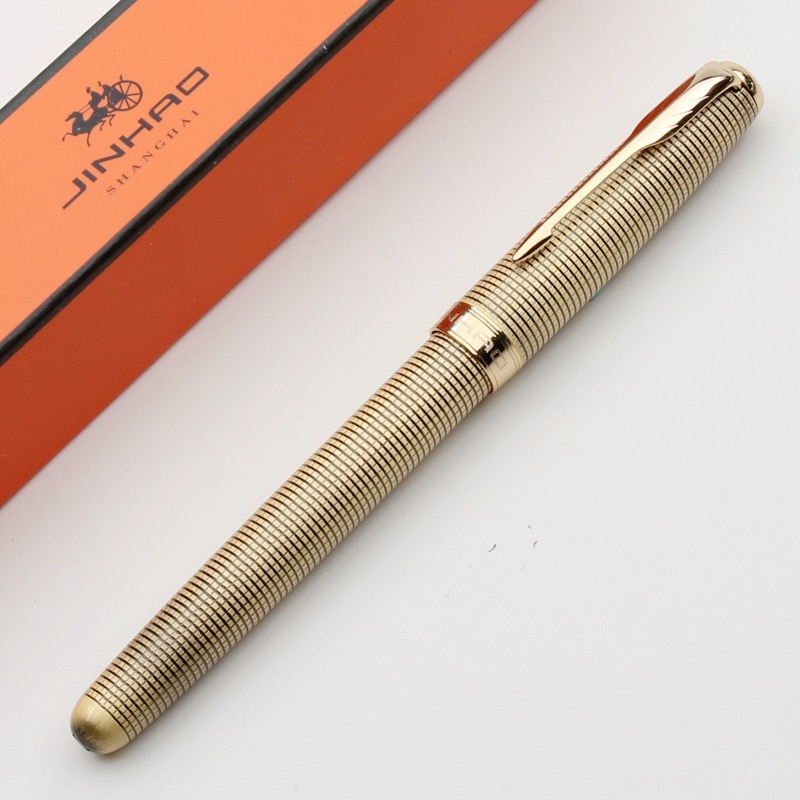 Jinhao Fountain Pen Luxury Bronze Ink Pens Metal Golden Clip Pens Office
