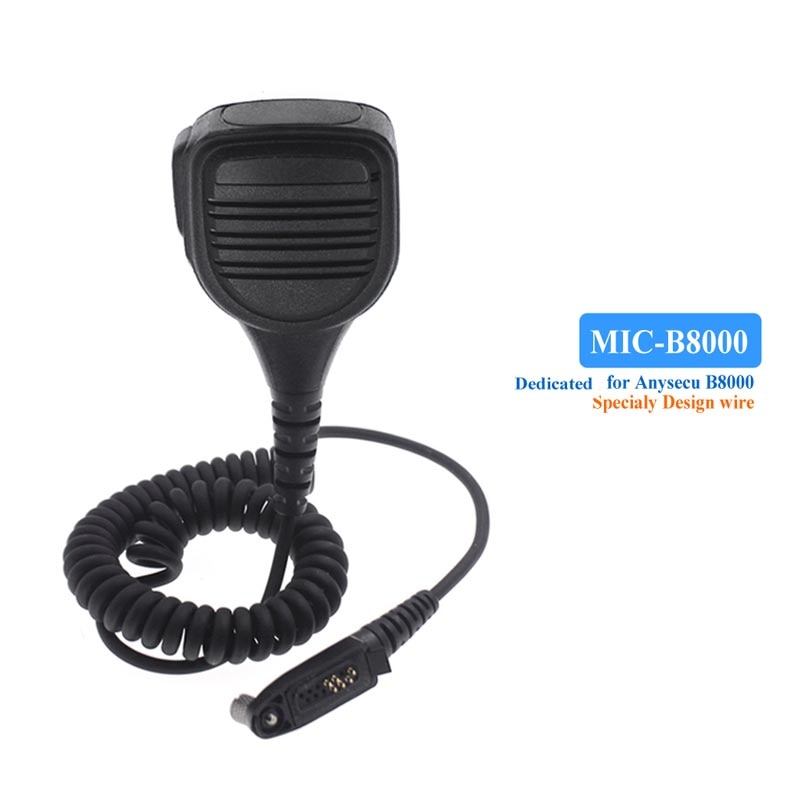 Anysecu Microphone Fit For B8000 IP68 Waterproof POC Walkie Talkie 2.4&#39;&#39; Touch Screen Android 8.1 4000mAh NFC Moblie Phone