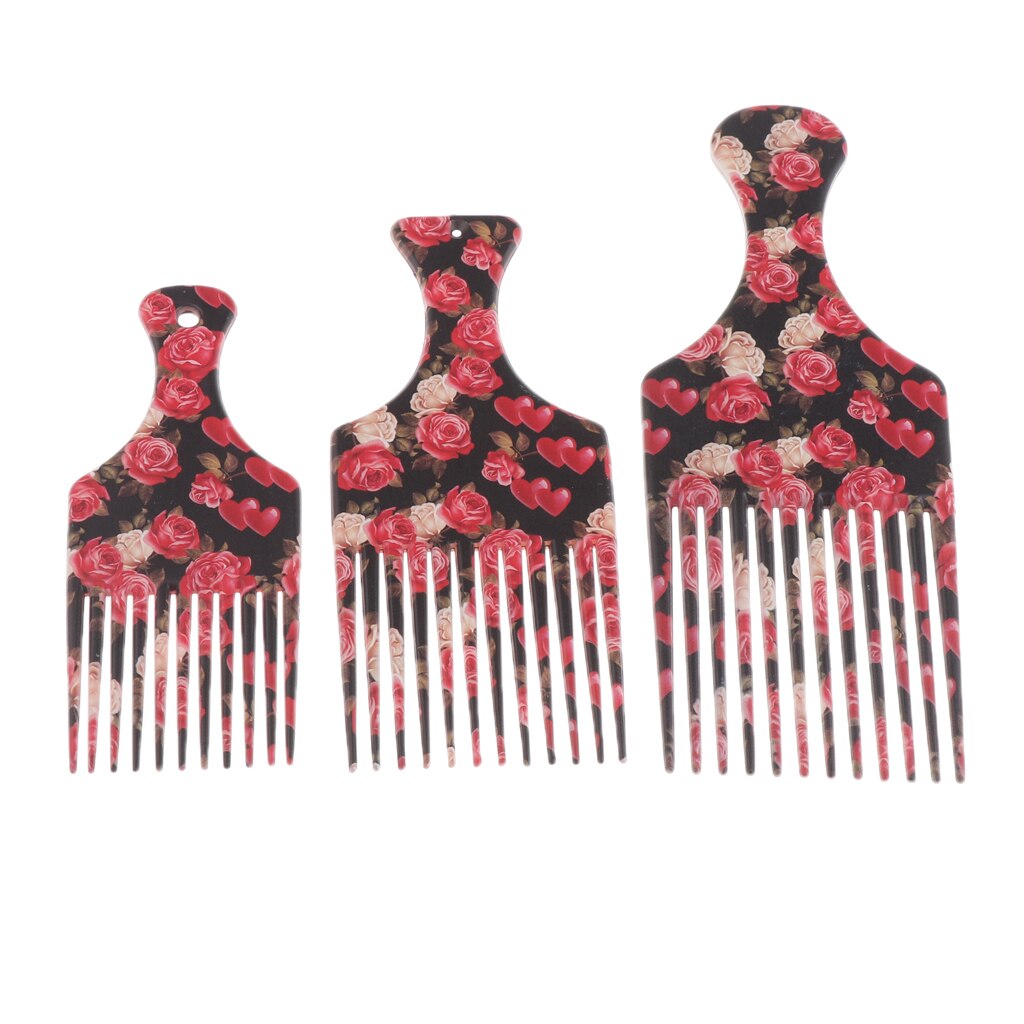 Peine de pelo Afro de mango largo, herramienta de cepillo de peluquería, peinado de espalda resbaladiza