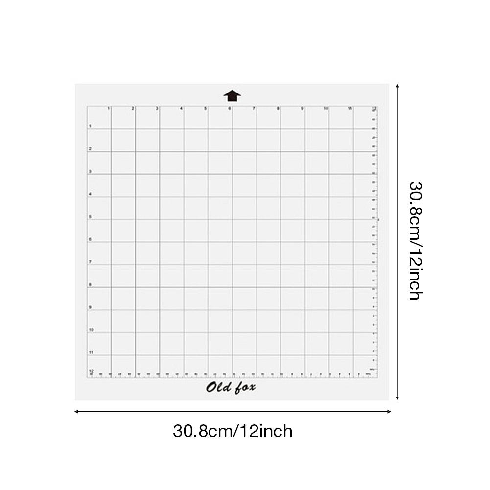 3Pcs Replacement Cutting Mat Transparent Adhesive Mat with Measuring Grid 8 by 12 Inch for Silhouette Cameo Plotter Machine: 12 inch x 12 inch