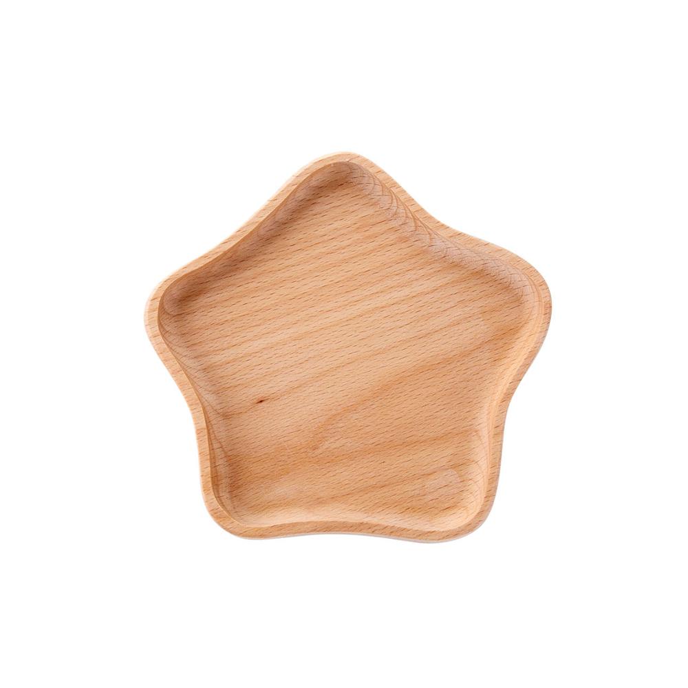 Cute Cartoon Wood Plate Dessert Cake Dishes Tray Dinnerware Food Dessert Plate Snack Fruit Dish Saucer Kitchen Dinner Plates: B