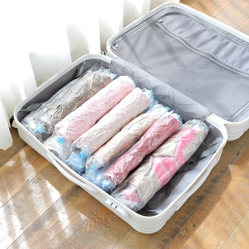Clothes Compression Storage Bags Hand Rolling Clothing Vacuum Bag Packing Sacks Travel Space Saver Bags for Luggage Seal Bags