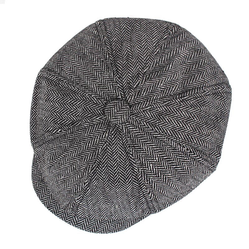Nueva boina marrón de cuadros sombrero masculino algodón % hip hop sombreros Otoño e Invierno gorra de ocio al aire libre gorras de