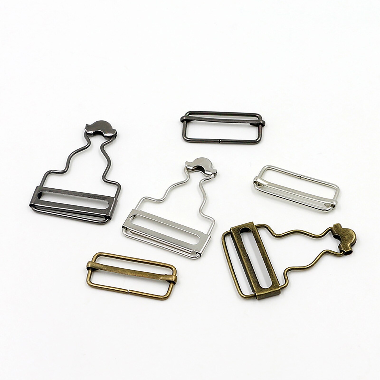 Tirantes vaqueros con hebilla y remaches, accesorios de costura, peto de Metal, Clips de calabaza, 10 unids/set por juego