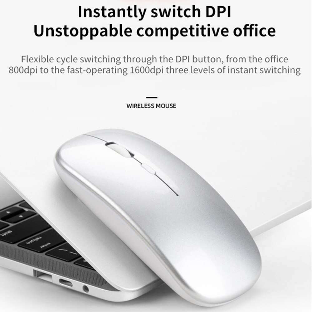 Rechargeable Wireless Mouse, 2.4G Silent mouse, Mouse with USB Receive