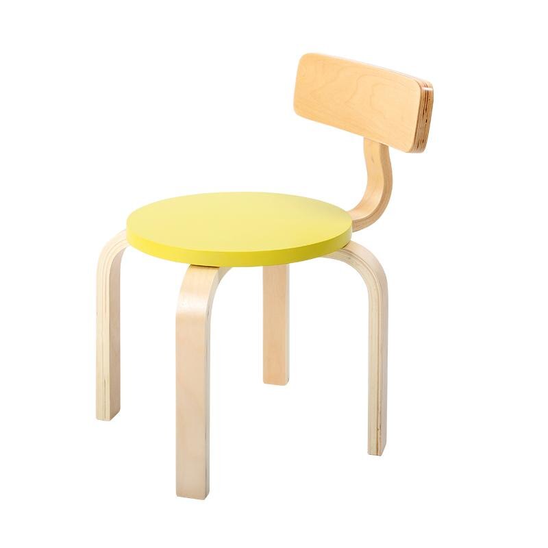 Children's Study Table and Chair Stool Solid Wood Chair Kindergarten Baby Study Table and Chair Color Stool: Color 4