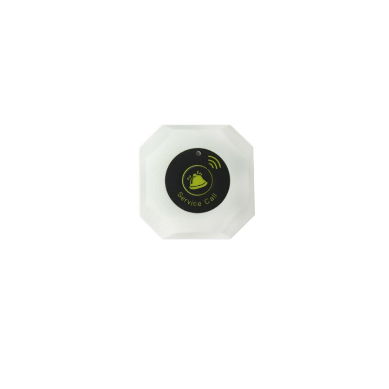 Wireless Pager System 1 Call Buttons Transmitter With Black White Brown For Restaurent Factory Cafe Clinic Bar Service: White