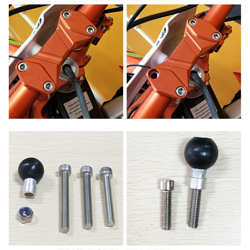 M8 Schroef 55 60 65 Mm Motorcycle Stuur Top Klem Basis Met 1 Inch 25 Mm Bal Mount Voor Ram mount Gopro Action Camera
