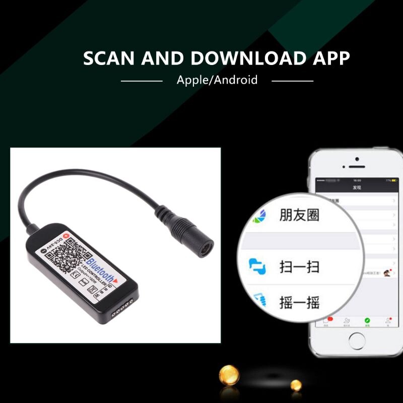 Dc12v ledet mini wifi rgbw-kontroller bluetooth ios / android mobiltelefon trådløs