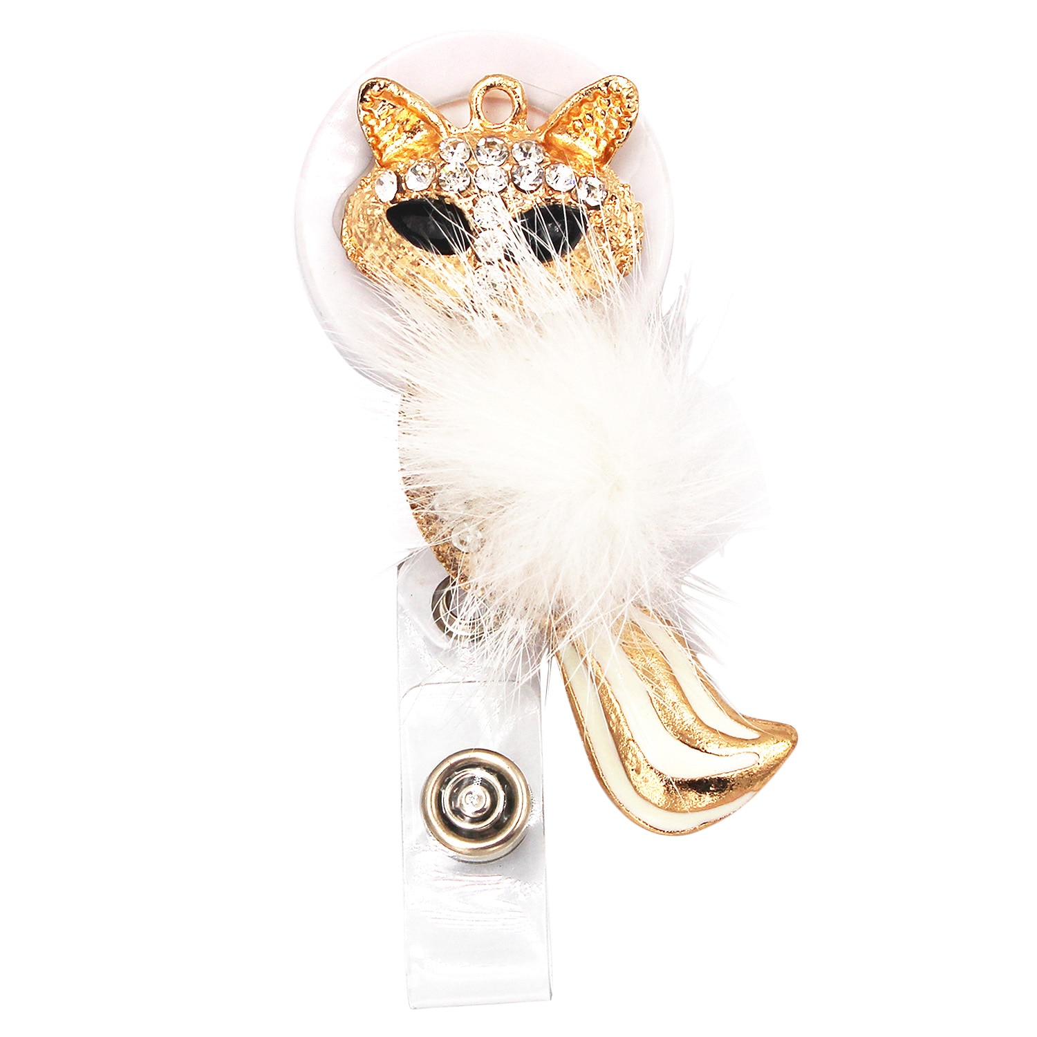 Idclip Porta distintivo A Scomparsa con Morsetti A Coccodrillo clip di Cavo Retrattile ID distintivo Volpe Del Cuore Della Farfalla di Stile Animale: 1