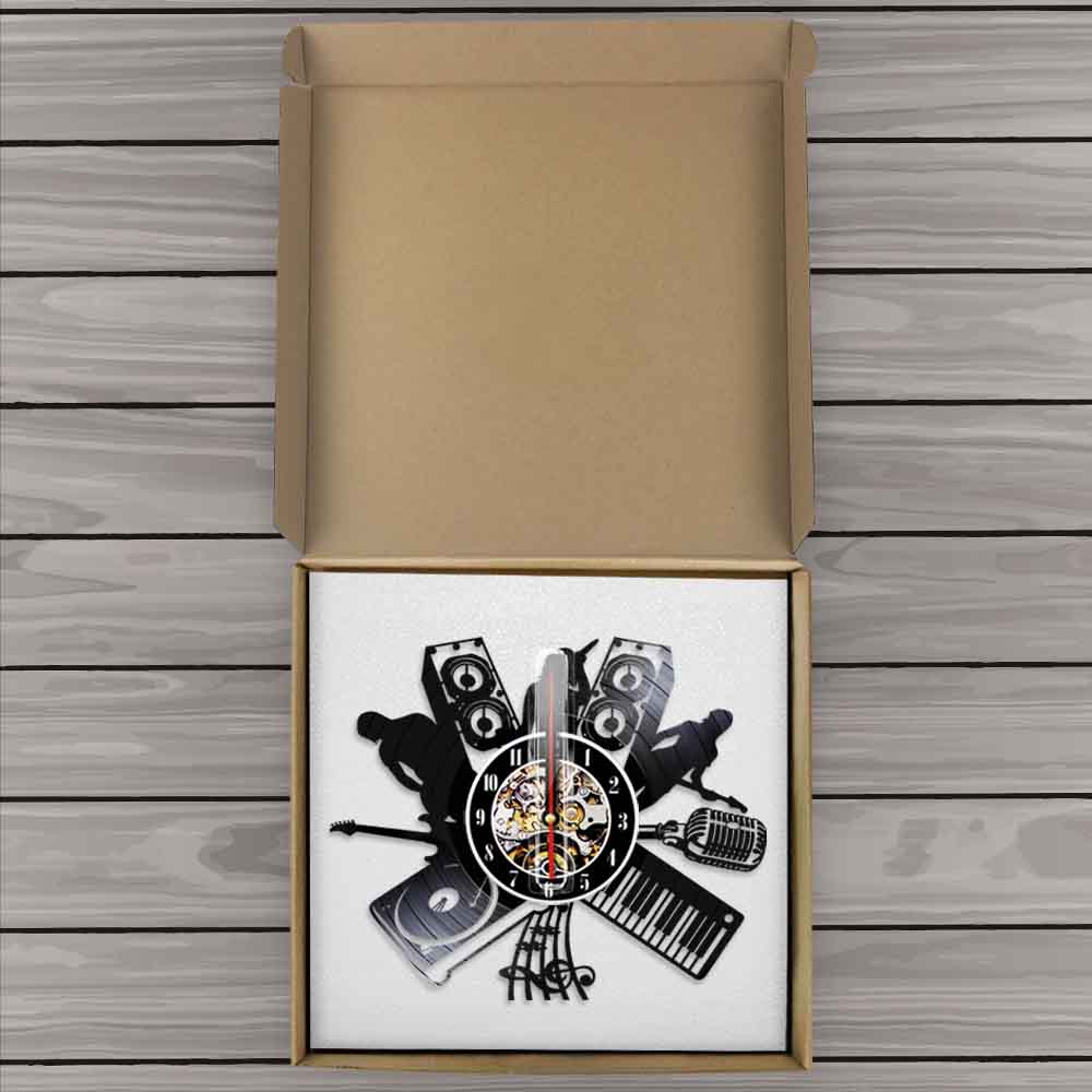Rock &amp; Roll Music Band Vinyl Record Wall Clock Modern Singer Singing Decorative 3D Wall Clock Handmade 3D Wall Watches