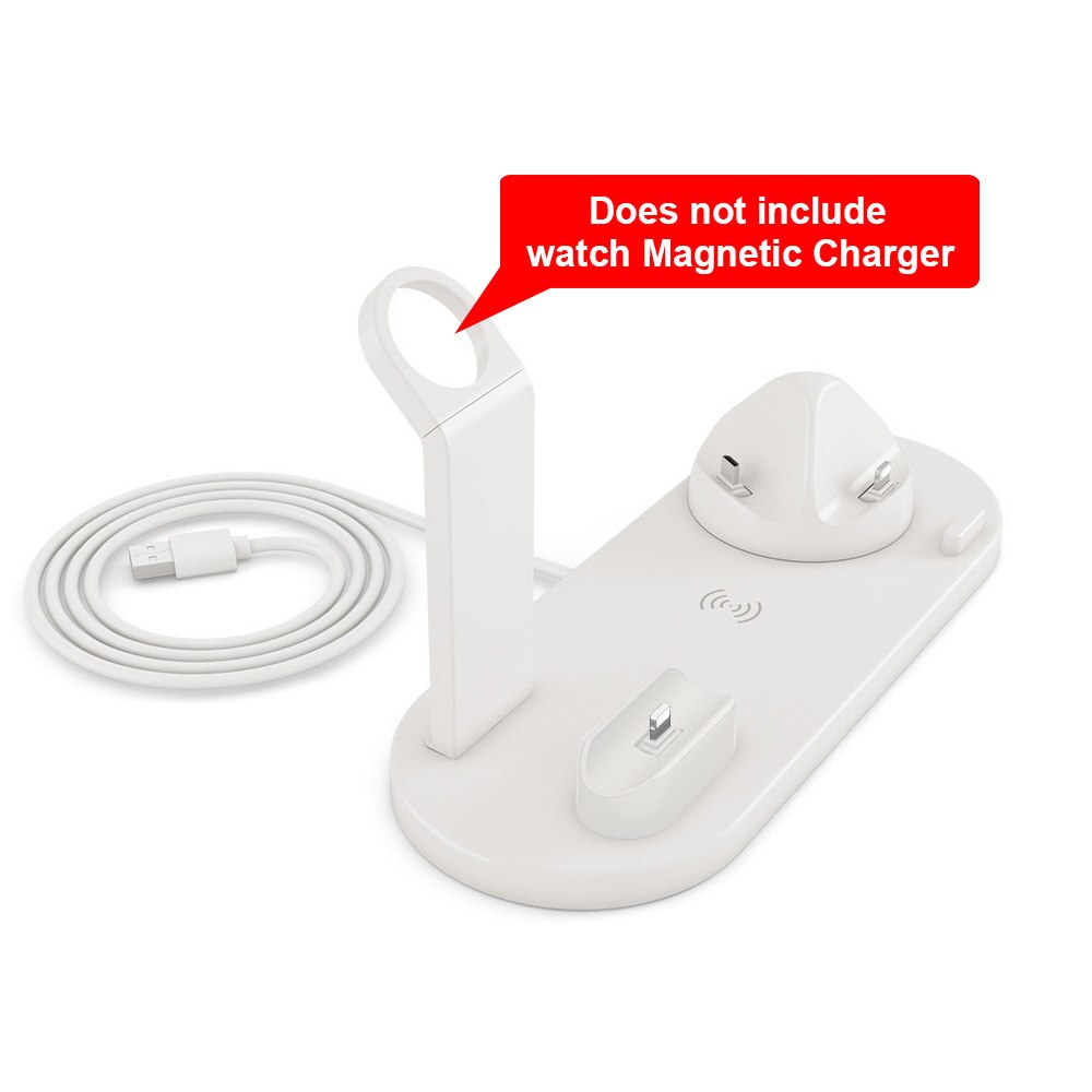 3 in 1 ladestation til apple watch airpods pro  qi 15w hurtig trådløs opladerstander til iphone 11 xs xr  x 8 samsung  s20 s10: 10w hvide