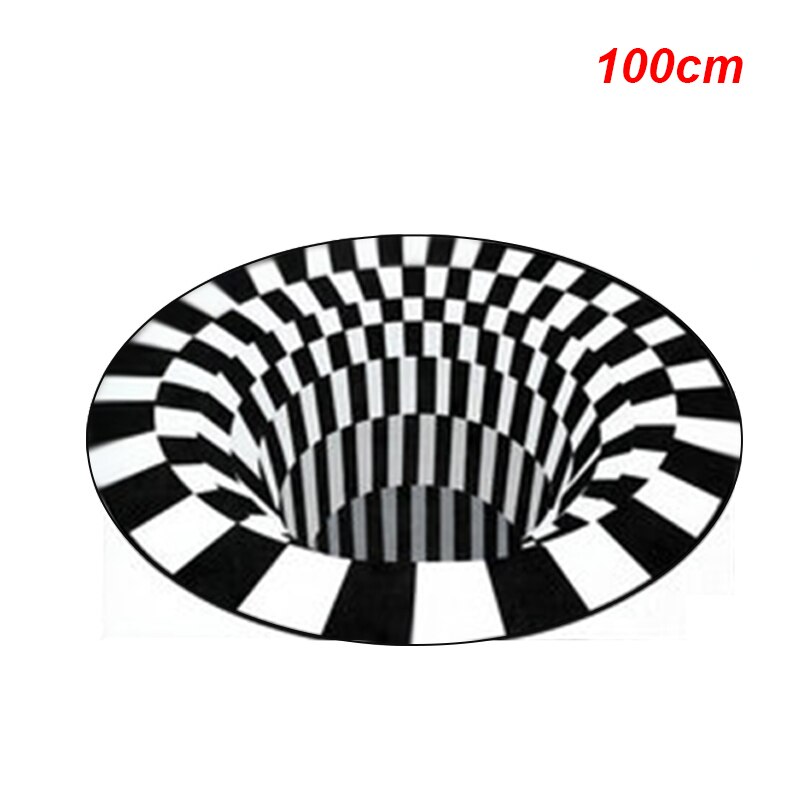 3d vortex illusion tæppe hvirvelprint optiske illusion områder tæppe gulvunderlag skridsikre dørmåtter til hjemmet: 100 x 100cm
