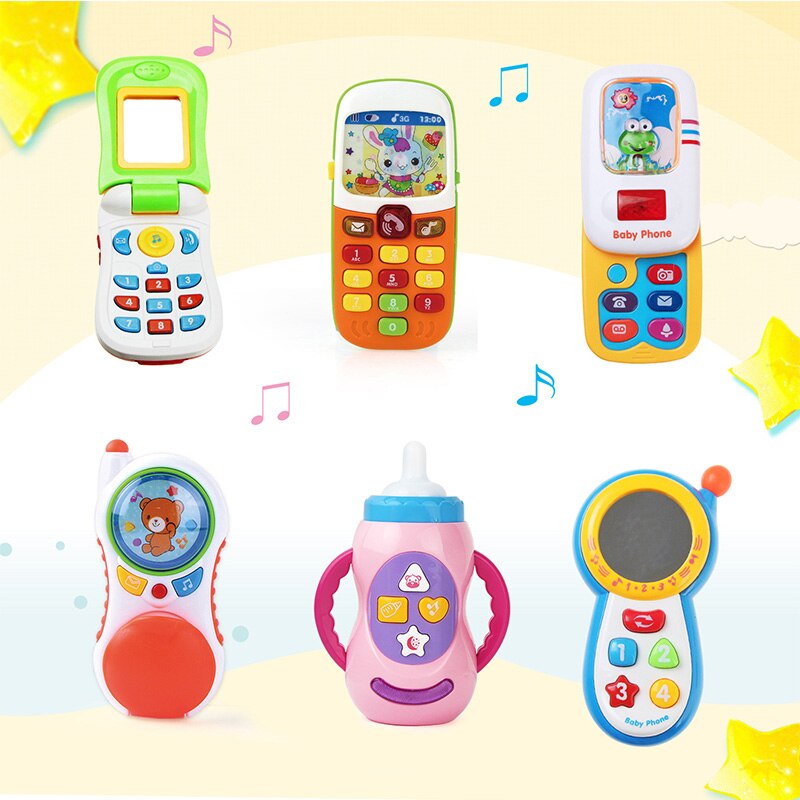 6 tipi di Bambino Intelligente Giocattoli con il Suono & Luce del Flash Giocattoli Elettronici Musicale Del Telefono Telefono Cellulare Per Bambini Giocattoli Educativi regalo di Compleanno regali