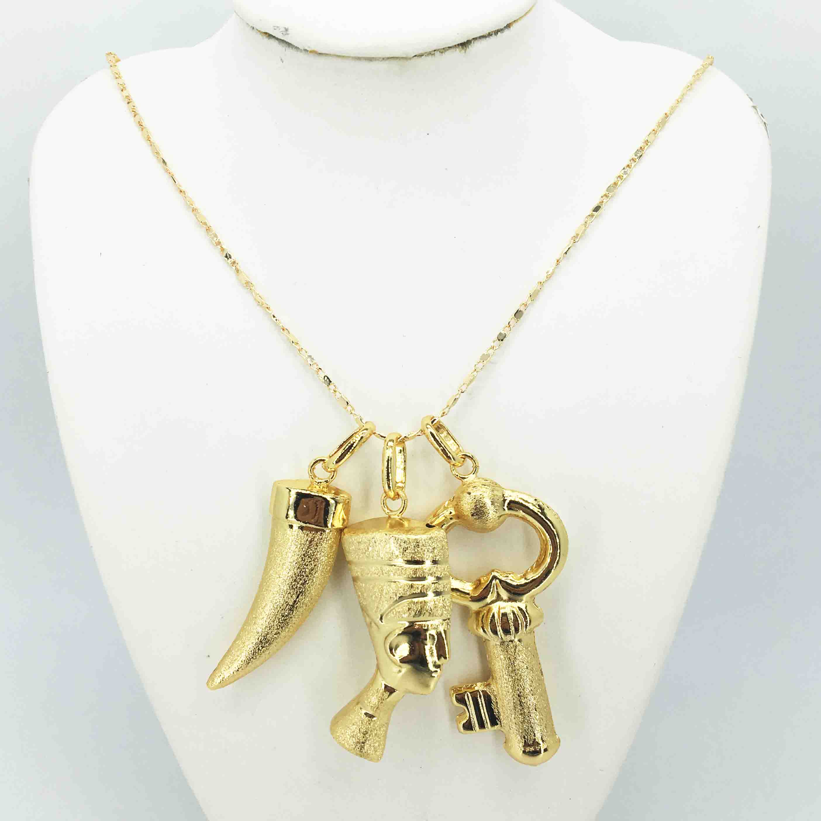 dubai gold jewelry women's necklace boutique jewelry set wedding necklace 24k gold necklace: Gold-color