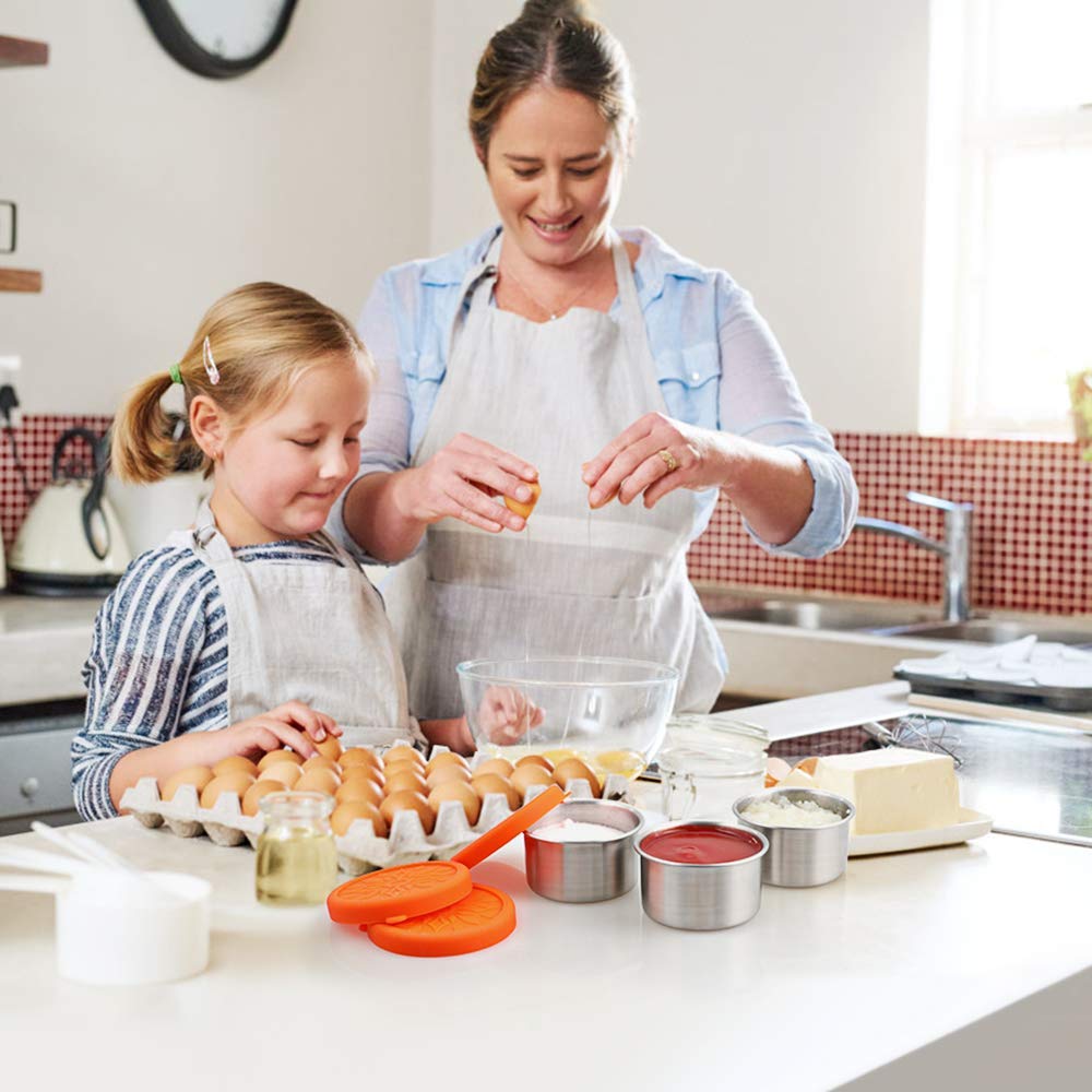 Salade Dressing Containers Set- 3X3.4oz Rvs Kruiderij Containers Met Lekvrij Siliconen Deksels Babyvoeding Potten