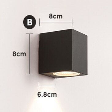 Utendørs ledet proch lys sconce balkong lys 5w 10w aluminium vegglampe til hage dekorasjon 110v 220v: Ett hode 5w / Varm hvit 3000k