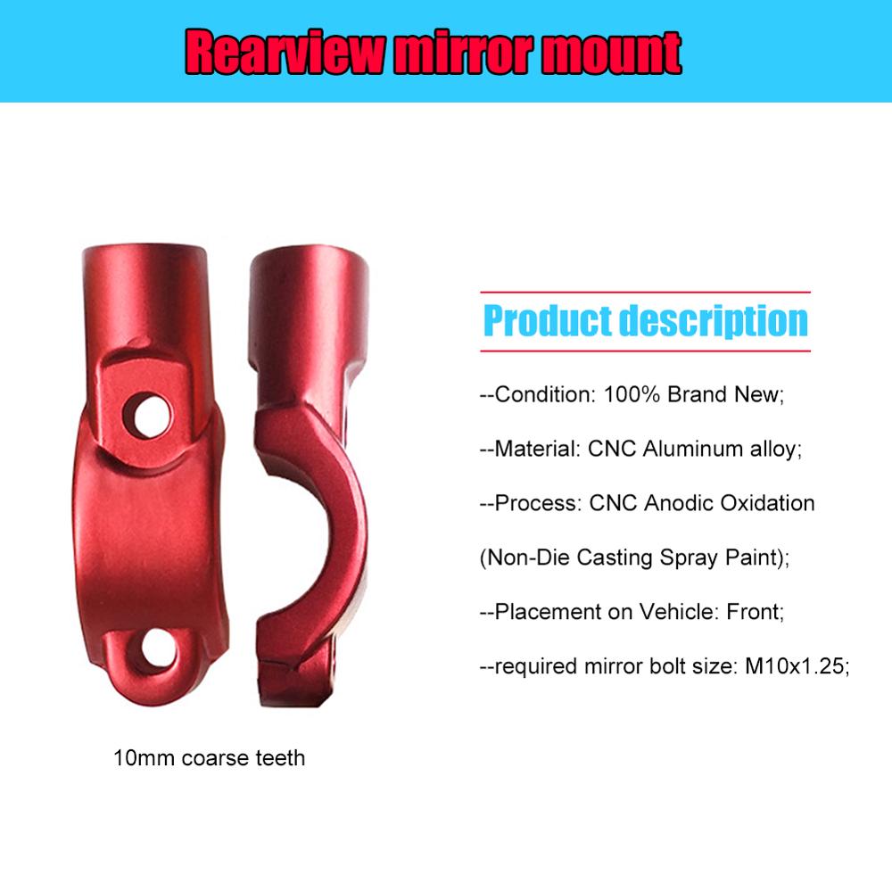 Motorcycle Rear View Mirror Bracket Mount Adapter Holder Clamp Screw Universal For Bike ATV CNC Aluminum 22mm 7/8" Handlebar