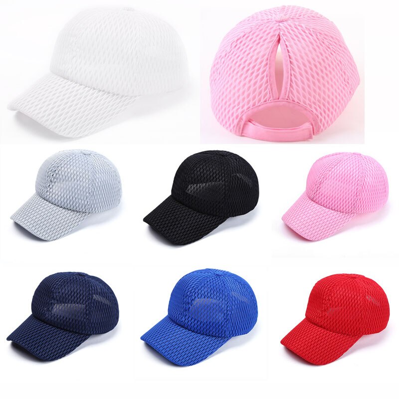 mujer Running Hat Sport Cap moño desordenado Cola de Caballo mujer chica gorras deportivas exteriores sombrero de protección solar gorra de Nylon