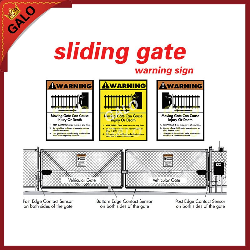 GALO SLIDING GATE / SWING GATE /BARRIER GATE WARNING SIGN For automatic doors