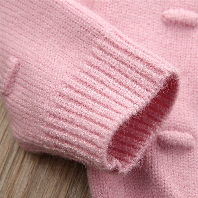 1-5 AÑOS NIÑOS bebé niña tejida suéteres Otoño Invierno ropa de lana suéteres cuello redondo rosa blanco niñas suéteres