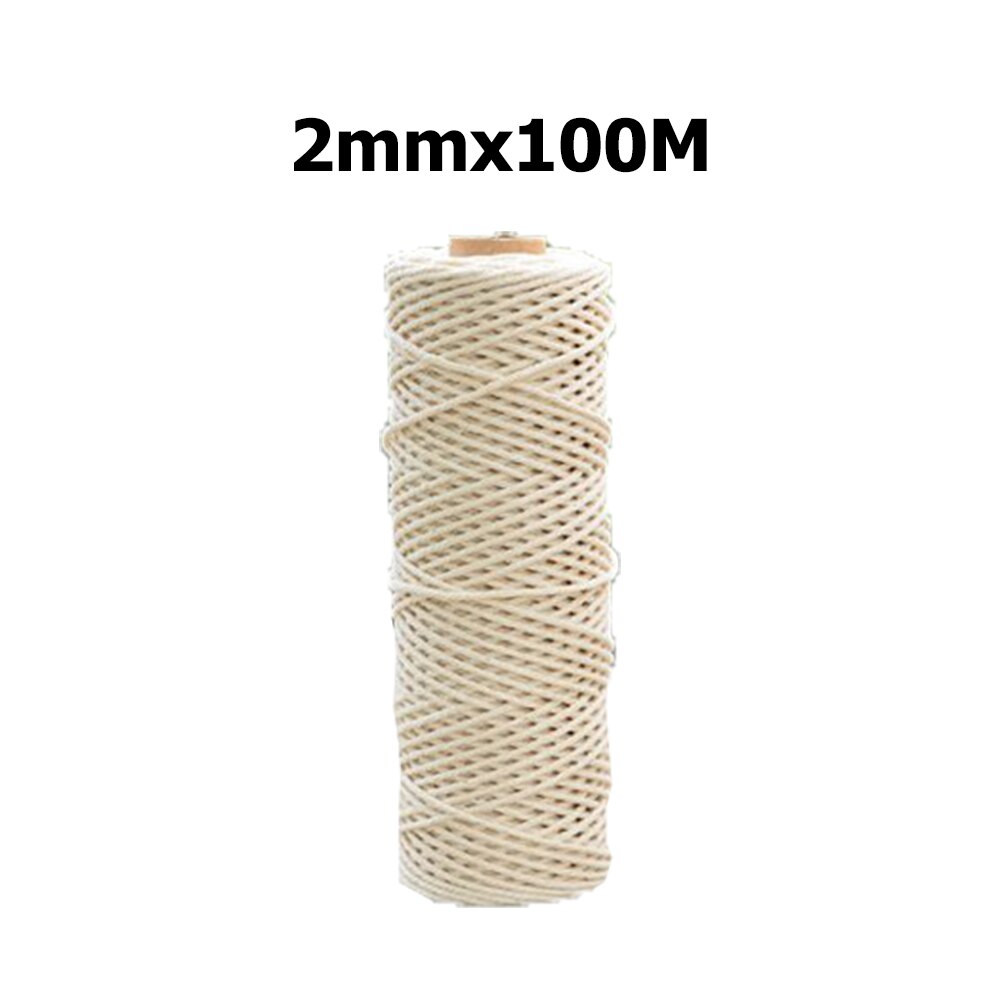 Cotton Cord Macrame Cotton Cord 2mm x 200m for Wall Hanging Dream Catcher For Wall Hangings Plant Hangers Wall Art Homewares: 2mmx100m