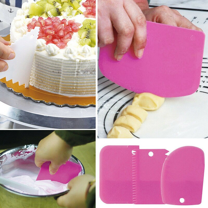 3 stuks/set cake cream spatel diy cake bakken mix schraper spatels fondant gebak uitstekers keukengereedschap fea 889