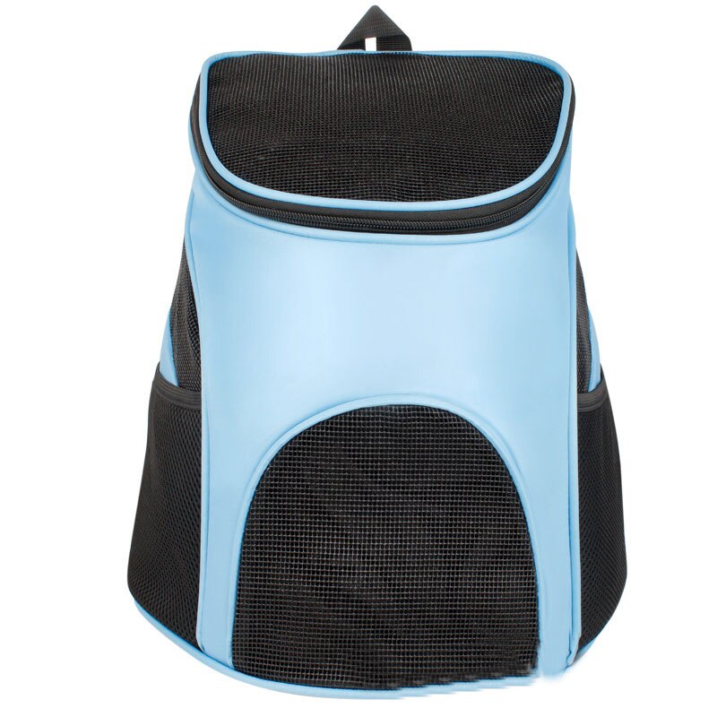 Foldable Pet Bag Carrier Dog Cat Outdoor Backpack Chest Bag Breathable Pets Outing Carrying Portable Zipper Mesh Pet Out Bag: Blue / small