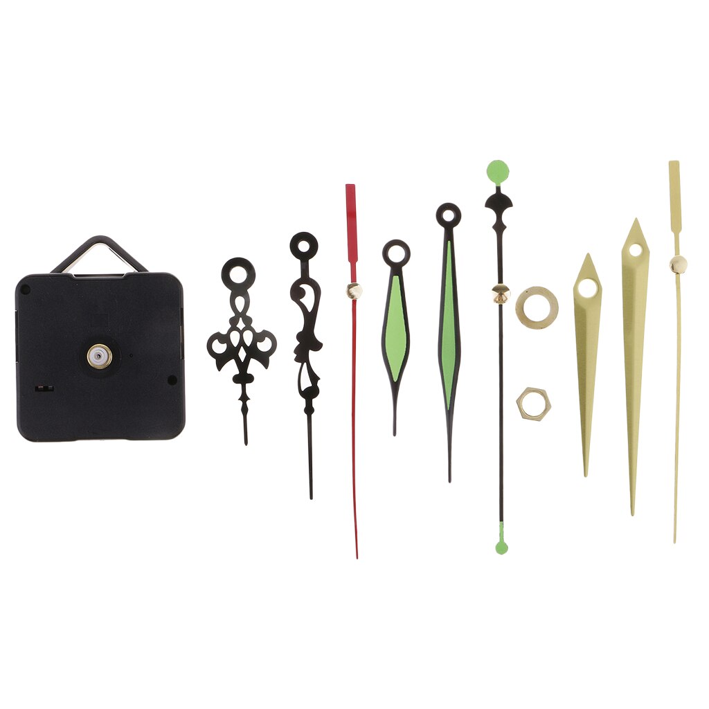 DIY Clock Mechanism Classic Hanging Black Quartz Watch Wall Clock Movement Mechanism Parts Repair Replacement - Assorted Hands