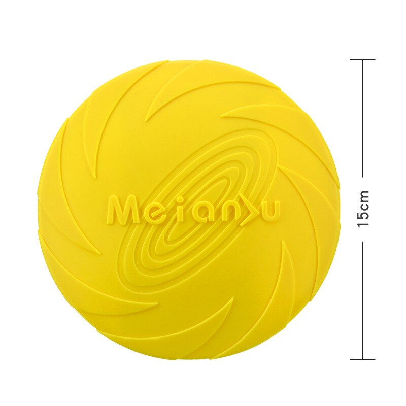 Dog Flying Disk Toy Eco Friendly Soft Rubber Floatable UFO Resistant Bite Chew Disk Puppy Interactive Training Pet Supplies: Yellow