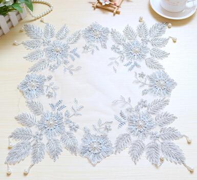 Luxus spitze Gold perlen stickerei ort tisch matt tuch Pad tasse becher gericht deckchen Tee Untersetzer tischset Weihnachten hochzeit küche: grau
