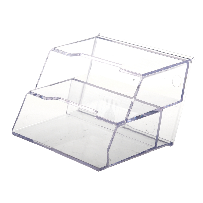 Desktop Business Card Holder Display Stand 2 compartments