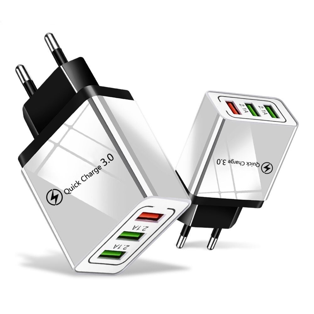 Cargador USB de carga rápida 3,0 QC 3,0 para teléfono móvil, cargador de pared para iPhone 11 X XS 8 7 Samsung S8, adaptador USB de 3 puertos