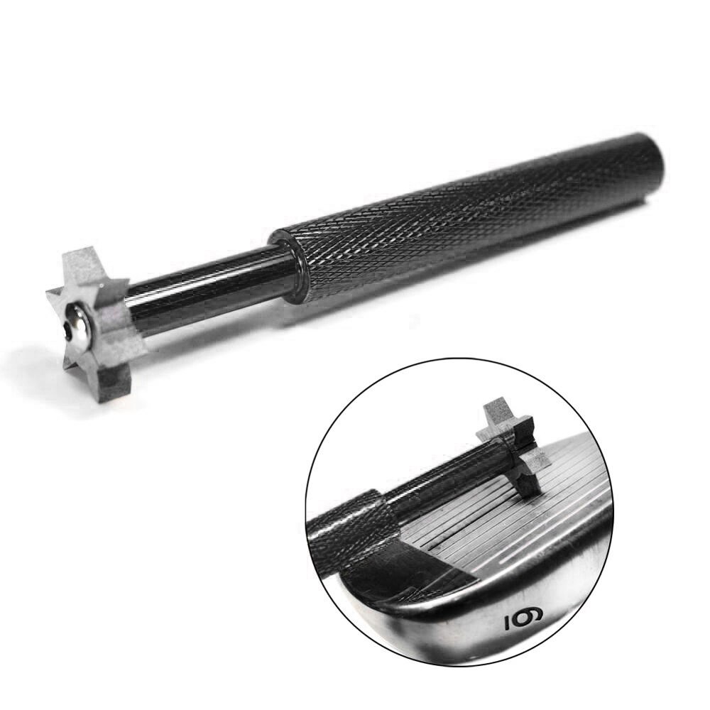 Training Aid Clean Tools Golf Club Groove Sharpener with Brush Iron Wedge V U Blade 6 Cutters Golf Accessories Cleaner Practice: 1 Sharpener Black