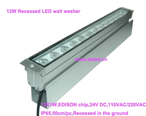 IP65,CE,50cm, Linear 12W Recessed LED bar light,Inground LED wall washer,led wash light,buried light,12X1W,110-240VAC,DS-T25