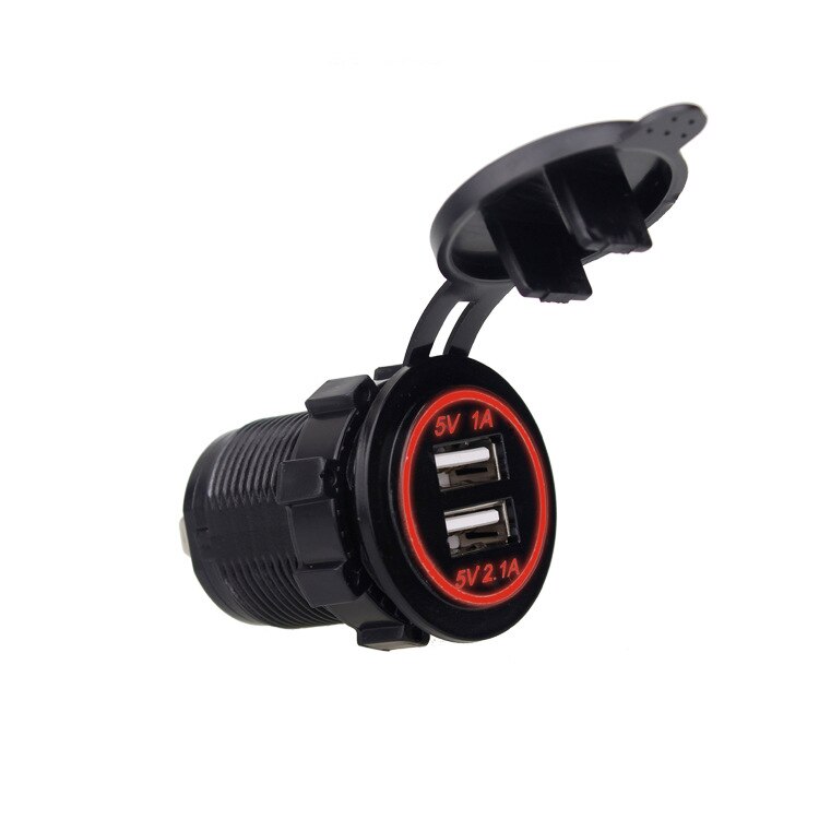 Universal Car Charger USB Vehicle DC12V-32V Waterproof Dual USB Charger 2 Port Power Socket 5V 2.1A/1A chager
