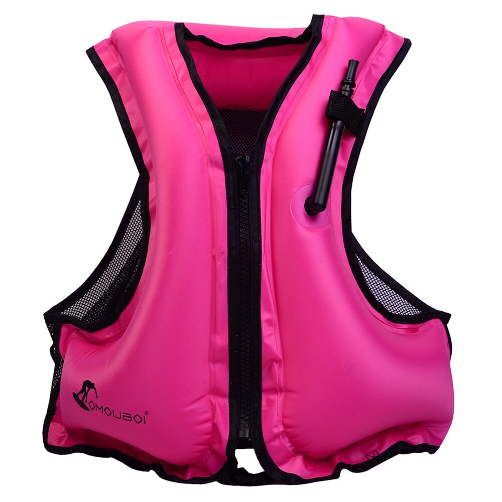 Volwassen Opblaasbare Zwemmen Vest Zwemvest voor Snorkelen Drijvende Apparaat Zwemmen Drifting Surfen Watersport Levensreddende: Pink