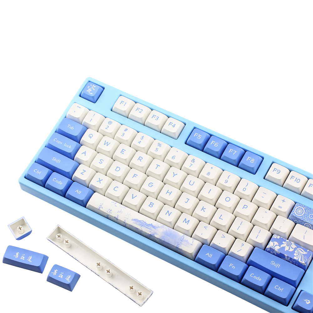 104 + 23 note: pbt dye-subbed xda keycap set for mechanical keyboard  gh60 gk61 64 68 84 87 104 108 english/japanese/rocket