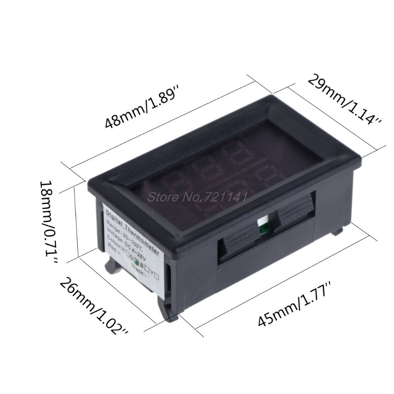 Dual Digital LED Display Thermometer Temperature Meter Tester NTC Waterproof Metal Probe Sensor -20~100 Celsius