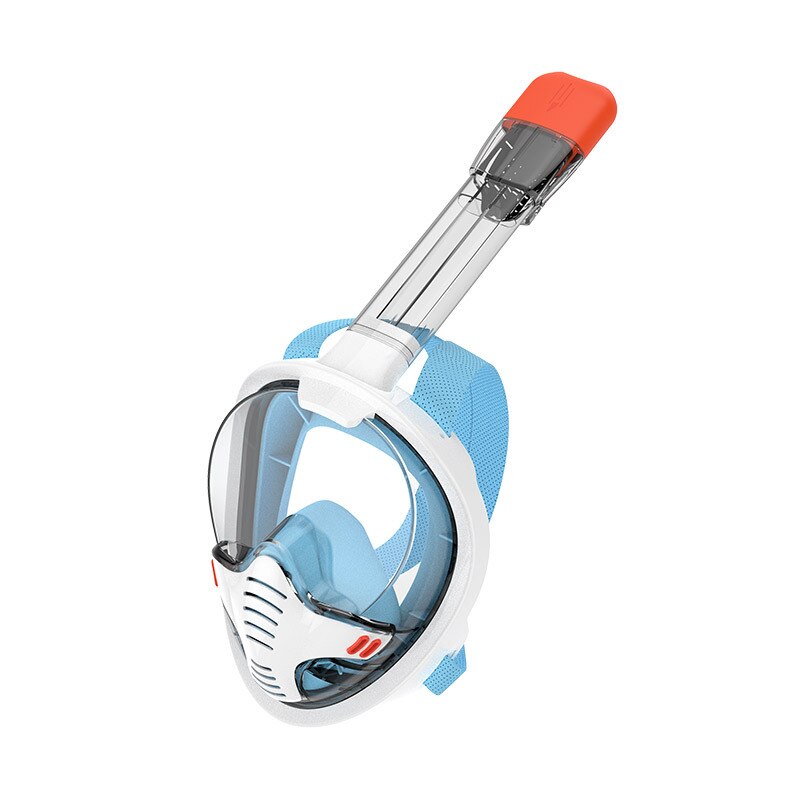 Underwater Scuba Anti Fog Full Face Diving Mask Snorkeling Single Breathing Tube Scuba Diving Equipment Swim Goggles: White / L/XL