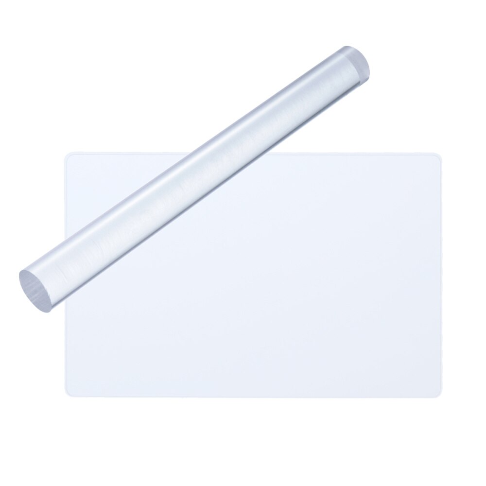 2pcs Acrylic Clay Roller Acrylic Sheet Board with Grid Essential Modelling Clay Tools: As Shown 1