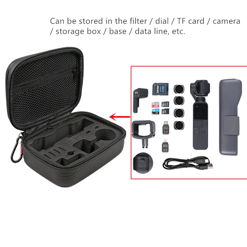 Bolsa de almacenamiento Osmo pocket Estuche portátil PU, bolsa de amortiguador impermeable, filtro, caja de piezas de repuesto para cámara de bolsillo dji osmo