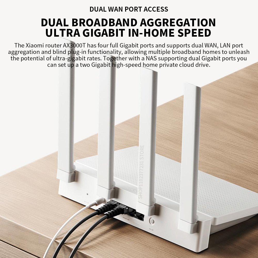 Oryginalny router xiaomi  ax3000t 5 ghz, szerokopasmowy, 160 mhz, procesor 1.3 ghz, szybkie połączenie nfc do gier w domu i biurze.