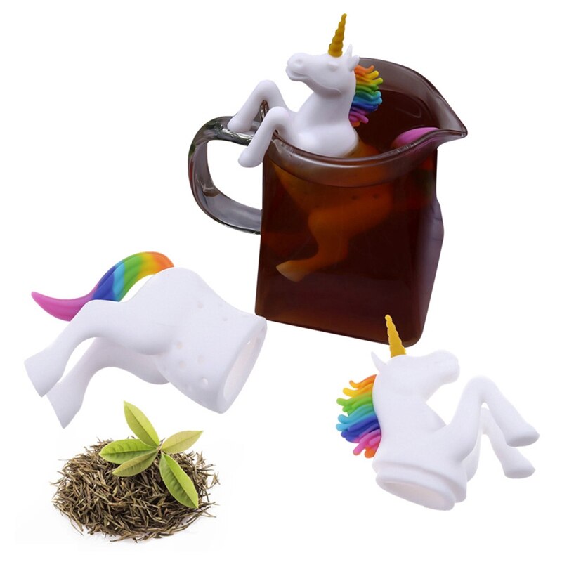 Filtro de infusión de té de silicona con forma de unicornio, filtro de té suelto, filtro de especias herbales de hojas, 1 unidad, recién llegadas
