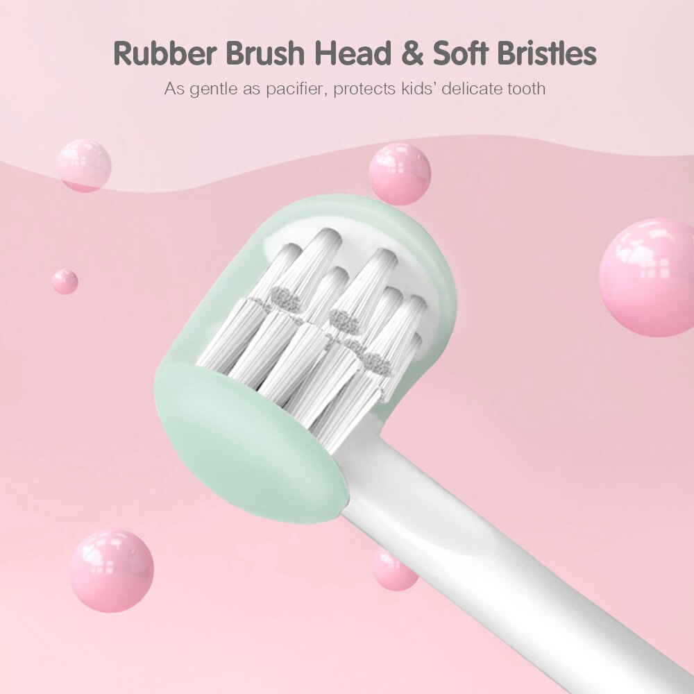 Brosse à dents électrique pour enfants, avec 3 Modes de brossage 3D doux, minuterie de 2 Min, Triple poils, avec tête de brosse pour enfants