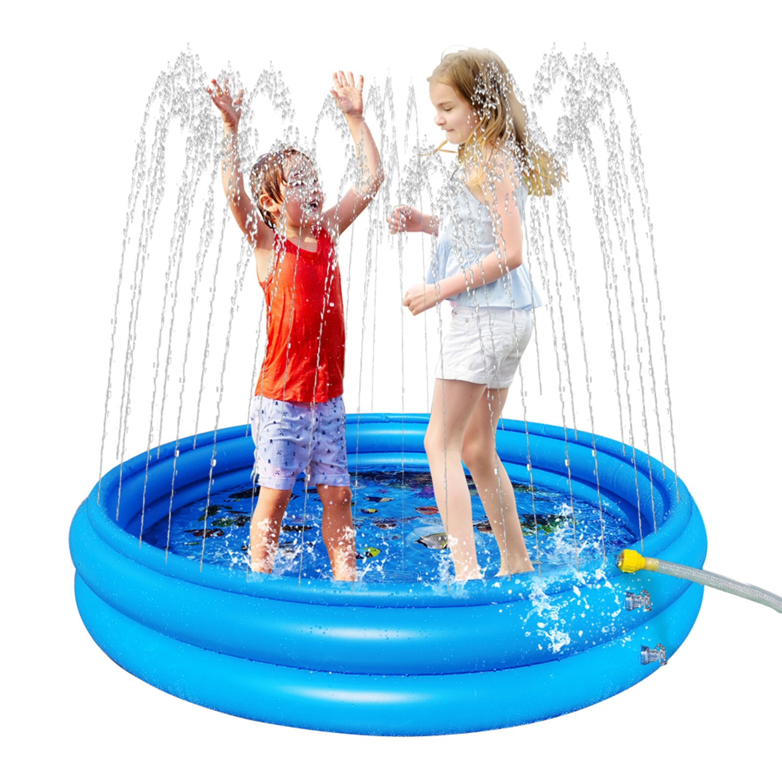 Boys Girls Inflatable Splash Pad 3 Layers Swimming For Kids PVC Backyard Summer