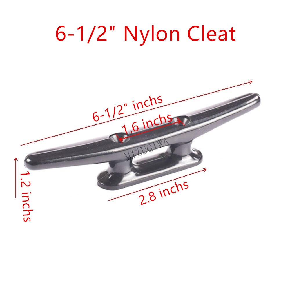 Nylon Cleat 4" , 6-1/2" Marine Dock Hollow Anchor Flat Top 2 Hole Open Base Boat Cleat Mount Kayak Canoe Deck Boat Rope Taquet: Size 2