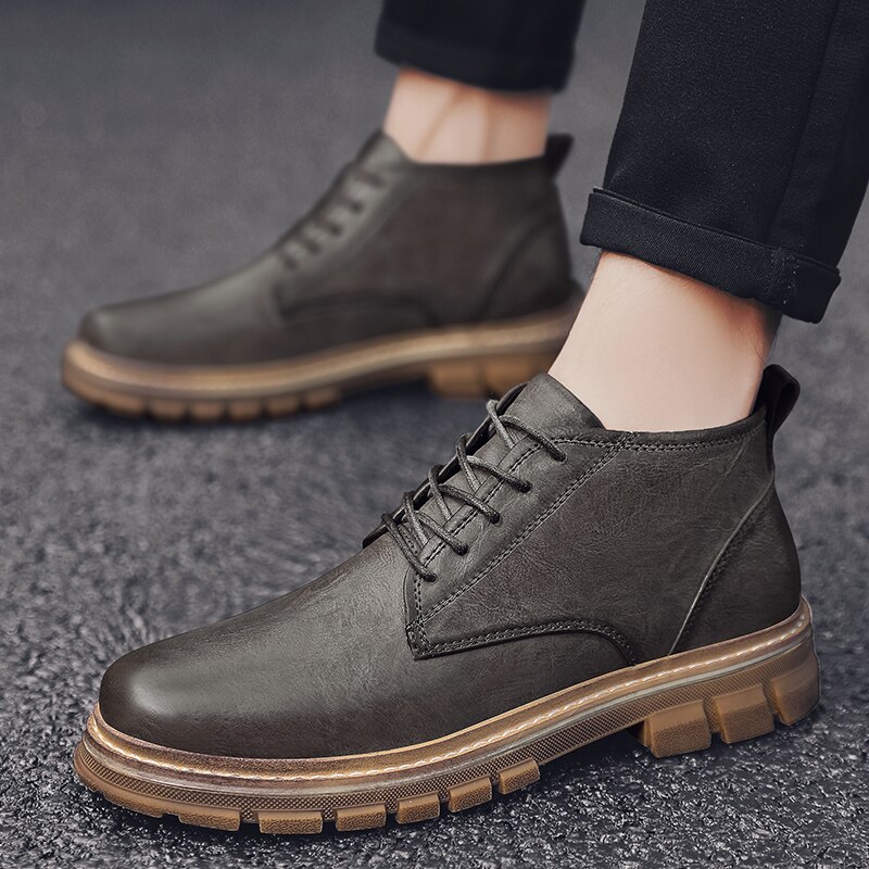 Heren leren schoenen flats oxfords schoenen heren casual schoenen veterschoenen leren laarzen voor heren sneakers chaussure homme vii