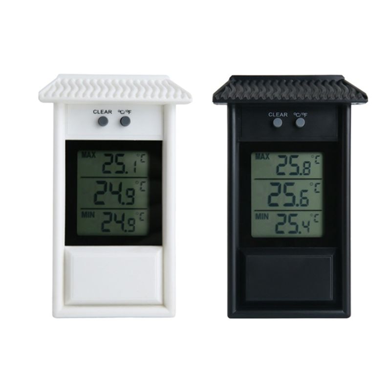 LCD Digital Indoor/Outdoor Waterproof Thermometer Garden GreenHouse Wall Temperature Measurement Max Min Value Display C7AC