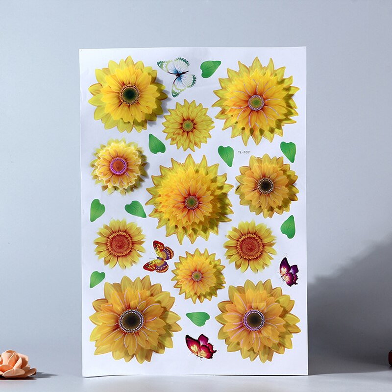 3d vattentäta blommor väggdekor badrum väggdekor dekal avtagbar vardagsrum väggdekoration sovrum väggdekoration